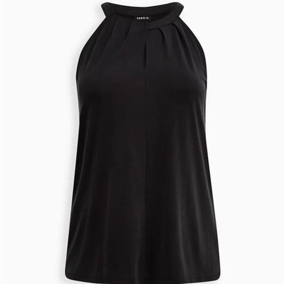 ✨Torrid Black Cupro Knit High Twist Keyhole High Neck Sz 1 Tank✨ - Picture 4 of 9